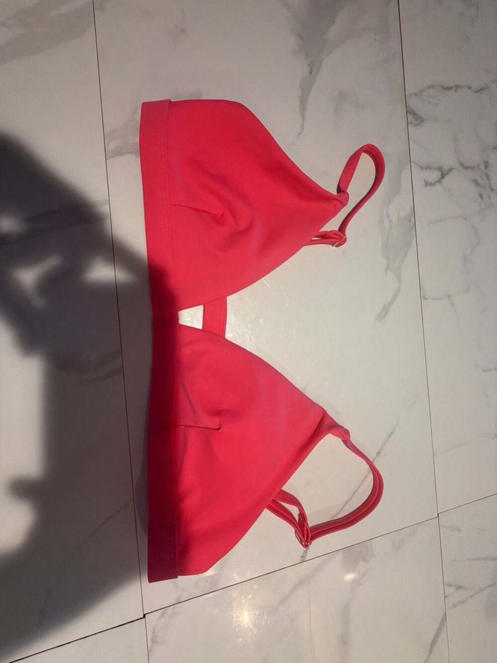 LOFT Swim Pink Neon Longline Triangle Bikini Top Size M